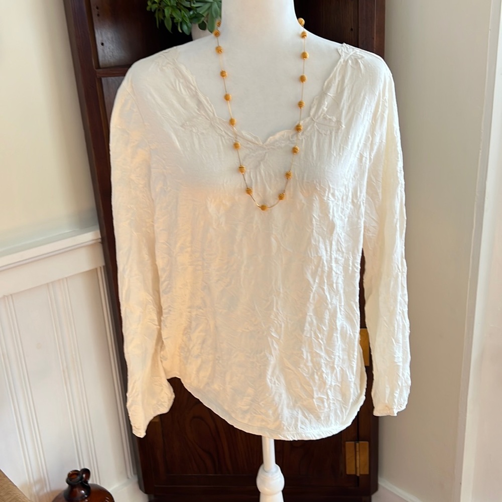 J. Jill Textured Long Sleeve Blouse